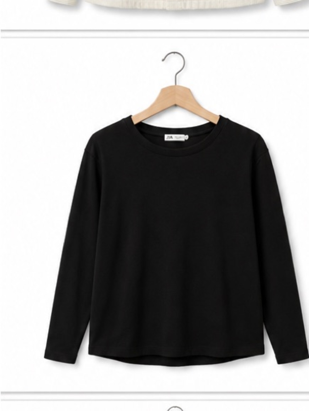 ZARA Black Lightweight Crewneck Top